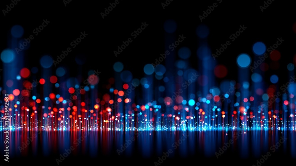 Aufkleber Digital data and analysis are depicted in a 3D rendering of cyberspace, complete with particles and connections that symbolize the digital world and its technological advancements