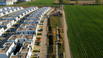 Modern area houses streets townhouse nature city