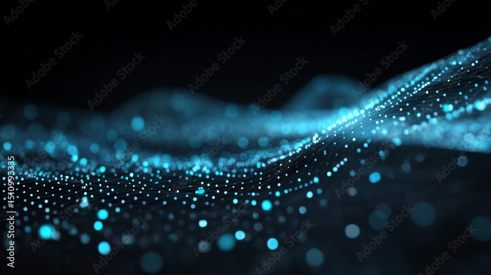 Poster a dark background serves as the foundation for an abstract design that incorporates data technology 