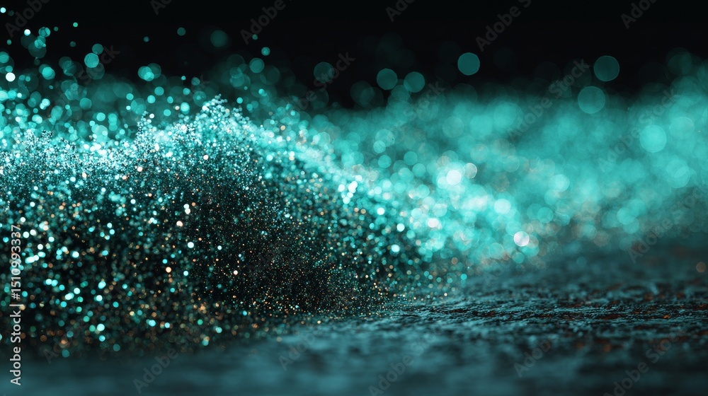 Aufkleber Big data is visualized on a digital background with an analytics representation that resembles a wave of particles, all in 4k rendering