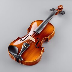 Obraz premium Isolated brown violin instrument on white background