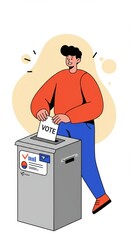 A person votes in a ballot box, demonstrating civic engagement at a voting event