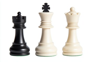 Elegant Black King Chess Piece on Crisp White Background: A Symbol of Strategy and Victory in Competition