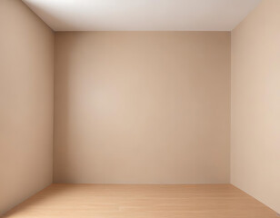 Soft beige empty room with natural lighting and corner shadows