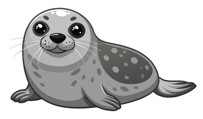 Fototapeta premium Adorable cartoon seal pup illustration