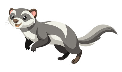 Adorable cartoon striped skunk illustration