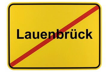 Illustration eines Ortsschildes der Gemeinde Lauenbrück in Niedersachsen