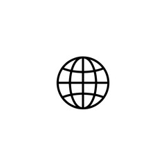 Globe world earth map global network internet connection worldwide web communication vector icon symbol