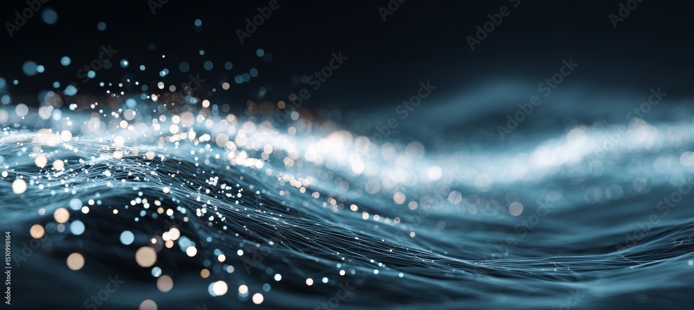 Poster The arrangement of points and lines within a network connection is based on data technology and features a digital background with 3D rendering