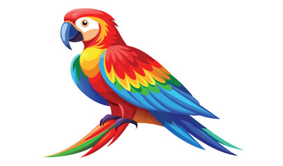 Fototapeta premium Vibrant scarlet macaw parrot illustration