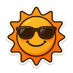 Smiling sun wearing sunglasses