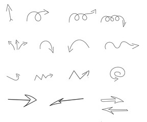 hand drawn arrows set