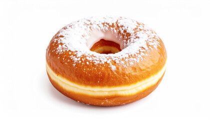 Donut with glaze and powdered sugar. AI