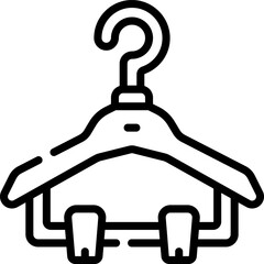 Clothing hanger hanging empty in closet, ready for garment, minimalist style, clean and organized look.