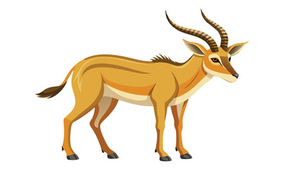 Obraz premium Illustration of a male arabian oryx antelope