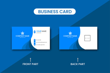 Clean business card design template, visiting card, double sided business card design, clean horizontal layout