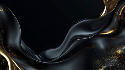 Abstract liquid gold and black