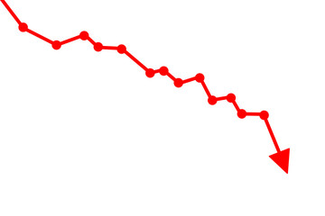 down trends line graph with arrow representing loss decline © Photix Studio