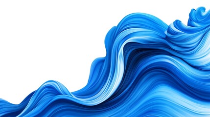 Abstract blue flowing curves