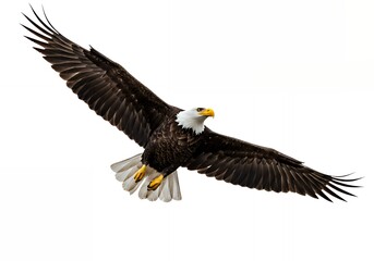 Fototapeta premium Bald eagle flying high resolution stock photo american symbol bird of prey wildlife nature photography