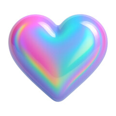 PNG Vibrant holographic heart illustration.