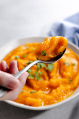 Sopa de Ab&oacute;bora com Colher