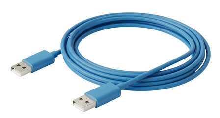 Buy blue usb cable for data transfer and charging devices, usb type a connector, computer accessory on transparent background