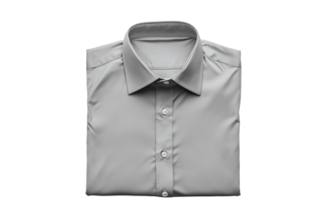 Folded gray shirt isolated on a transparent background