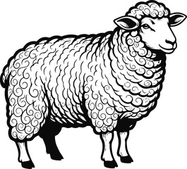 vector illustration of sheep