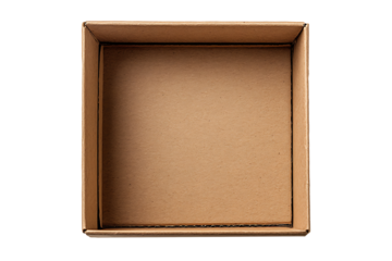empty cardboard box isolated on a transparent background