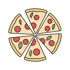 Illustration with pizza