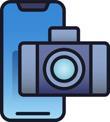 mobile camera illustration on a white background   