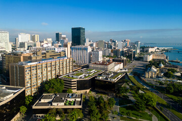 Naklejka premium Aerial View of Rio de Janeiro City Government Office Buildings