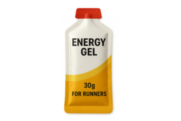 Energy gel sachet for runners with transparent background