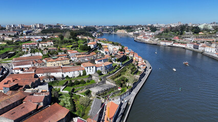 Obraz premium Gaia Pier At Gaia In Porto District Portugal. Coastal City Landscape. Cultural Heritage. Old Town Scenery. Gaia Pier At Gaia In Portugal. Tourism Landmark.