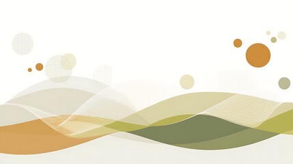 Abstract background with wavy lines and circles