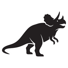 Black dinosaur Silhouette Vector Illustration of Wild Animals
