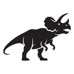 Dinosaur silhoutte icon in white backraund
