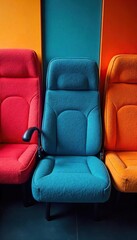 Obraz premium Vibrant, colorful seat backgrounds in various textures and patterns, perfect for design projects needing bold, eye-catching visuals Ideal for websites, presentations, and more , website, overlay