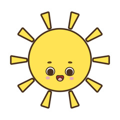 Cute sun smiling sunshine vector illustration isolated on white background

