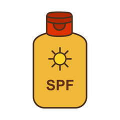 Sunscreen bottle summer sunblock vector illustration Isolated on white background

