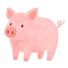 Fototapeta premium PNG Cute pink pig illustration.
