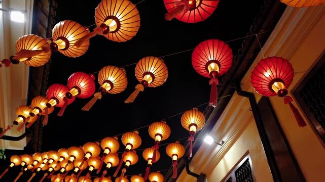 Colorful Lanterns Light Jogja Carnival Alleyways