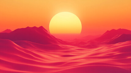 sunset in the mountains