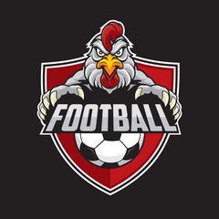 football club logo chicken vector illustration design
