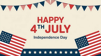 A patriotic independence day graphic with flags and bunting decorations design