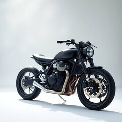 Studio Render Black Underbone Motorcycle - Cinematic Haze & Bokeh