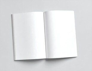 Open blank book on gray surface