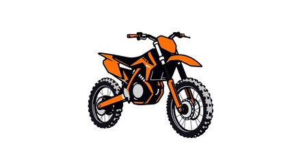 Geometric Dirt Bike Logo Rugged Orange and Black Off-Road Motorcycle Design