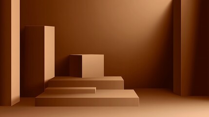 Muted brown, geometric display